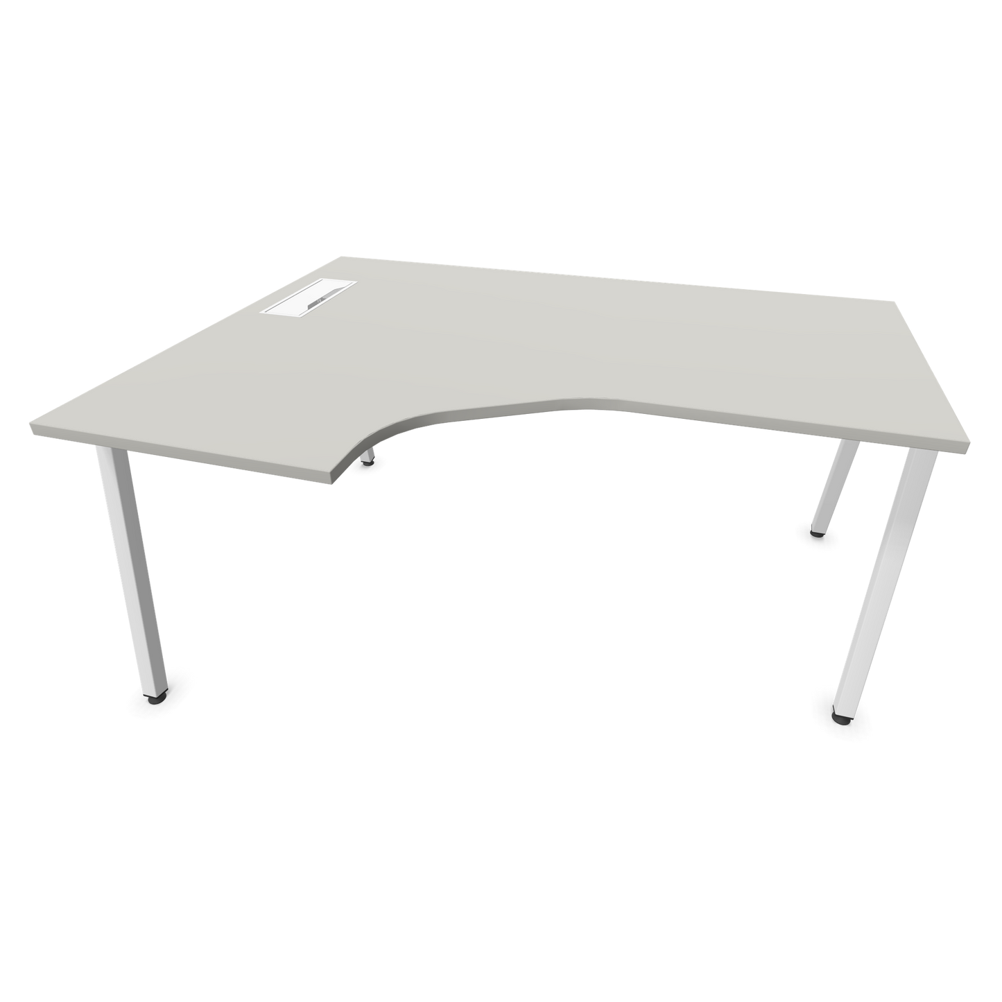 Narbutas Nova A Eckschreibtisch 1600x1200mm -  Gestell Weiss - Ausrichtung Links - Perlgrau - 6024130