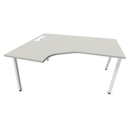 Narbutas Nova A Eckschreibtisch 1600x1200mm -  Gestell Weiss - Ausrichtung Links - Perlgrau - 6024130