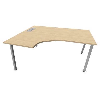 Narbutas Nova A Eckschreibtisch 1600x1200mm -  Gestell Silbergrau - Ausrichtung Links - Eichendekor gebleicht - 6024131