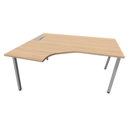 Narbutas Nova A Eckschreibtisch 1600x1200mm -  Gestell Silbergrau - Ausrichtung Links - Bernsteineichendekor - 6024132