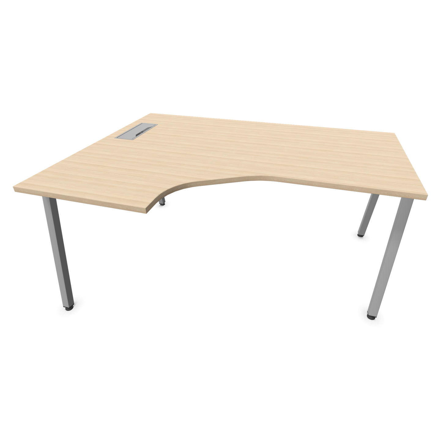 Narbutas Nova A Eckschreibtisch 1600x1200mm -  Gestell Silbergrau - Ausrichtung Links - Eschendekor sandbeige - 6024133