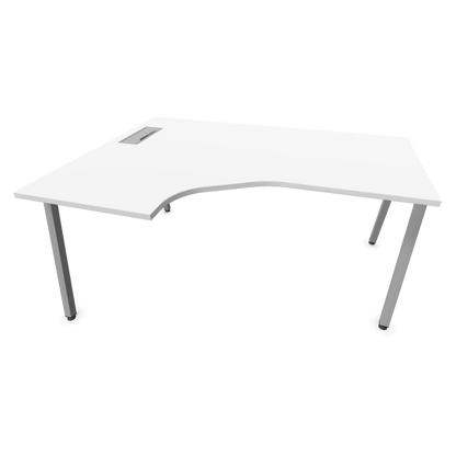 Narbutas Nova A Eckschreibtisch 1600x1200mm -  Gestell Silbergrau - Ausrichtung Links - Weiss - 6024136