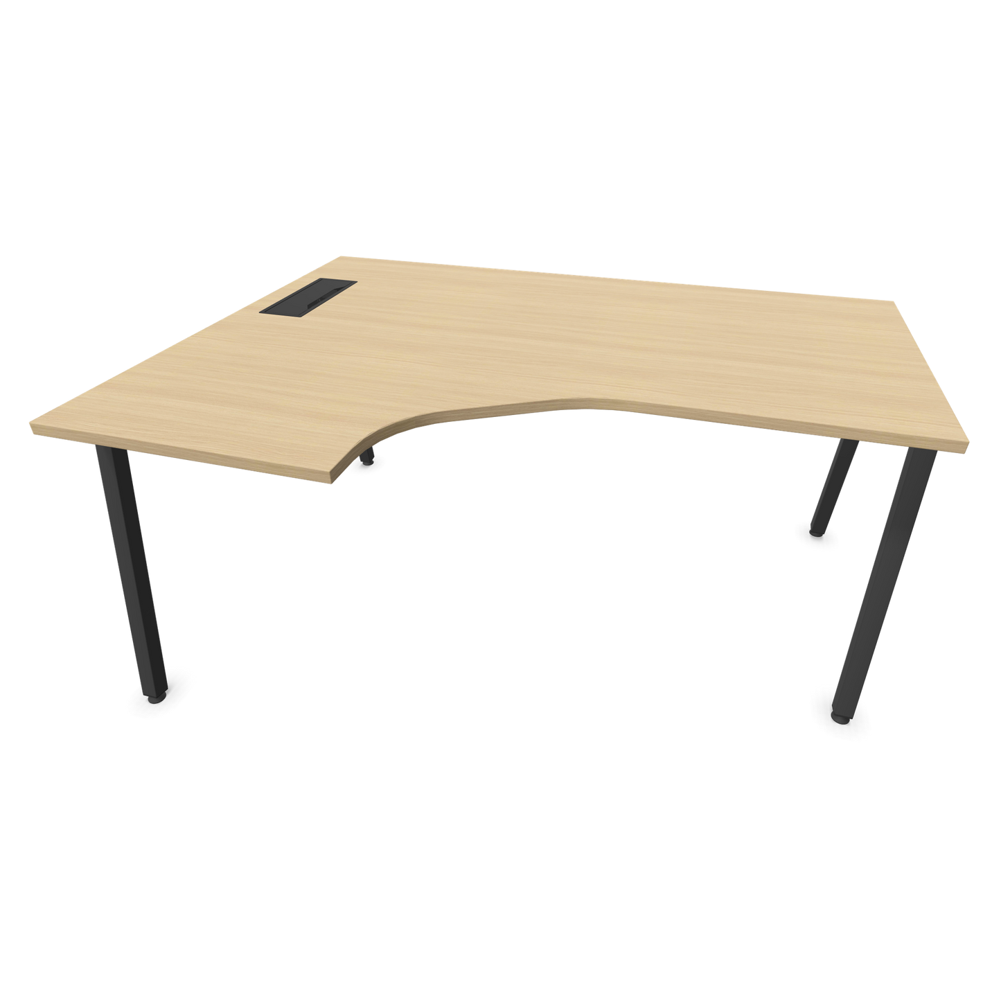 Narbutas Nova A Eckschreibtisch 1600x1200mm -  Gestell Dunkelgrau - Ausrichtung Links - Eichendekor gebleicht - 6024140