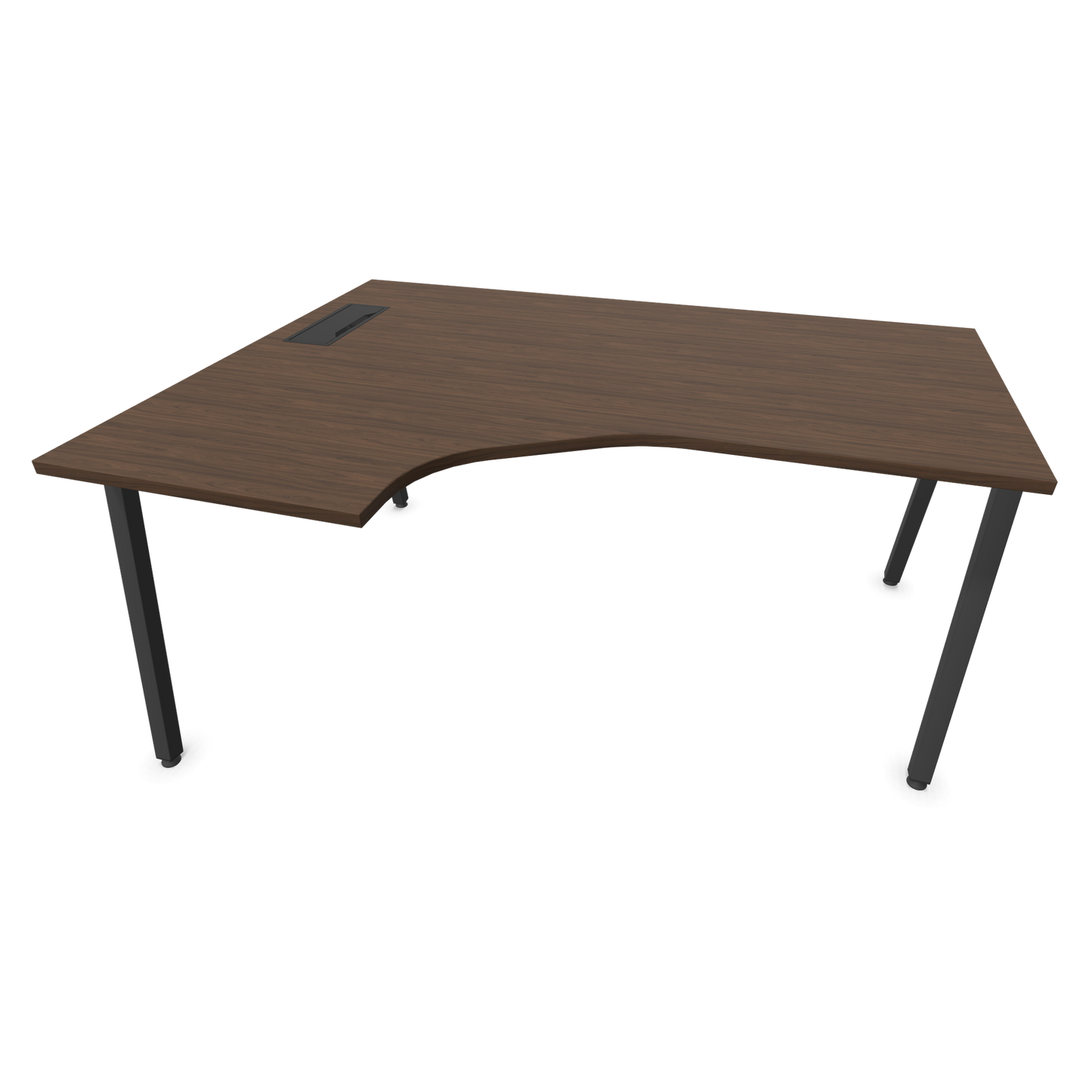 Narbutas Nova A Eckschreibtisch 1600x1200mm -  Gestell Dunkelgrau - Ausrichtung Links - Nussbaumdekor dunkel - 6024143