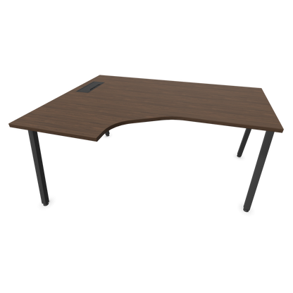 Narbutas Nova A Eckschreibtisch 1600x1200mm -  Gestell Dunkelgrau - Ausrichtung Links - Nussbaumdekor dunkel - 6024143