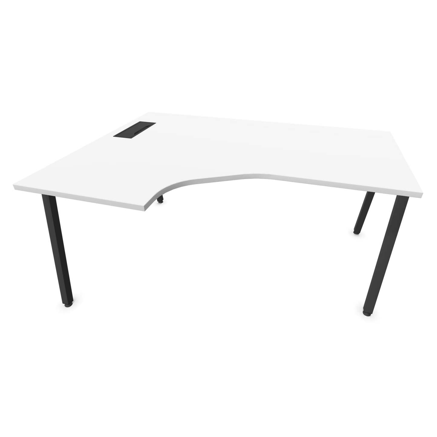 Narbutas Nova A Eckschreibtisch 1600x1200mm -  Gestell Dunkelgrau - Ausrichtung Links - Weiss - 6024145