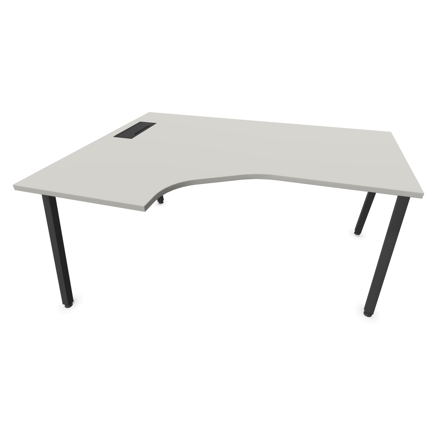 Narbutas Nova A Eckschreibtisch 1600x1200mm -  Gestell Dunkelgrau - Ausrichtung Links - Perlgrau - 6024148
