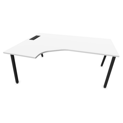 Narbutas Nova A Eckschreibtisch 1800x1200mm -  Gestell Schwarz - Ausrichtung Links - Weiss - 6024154