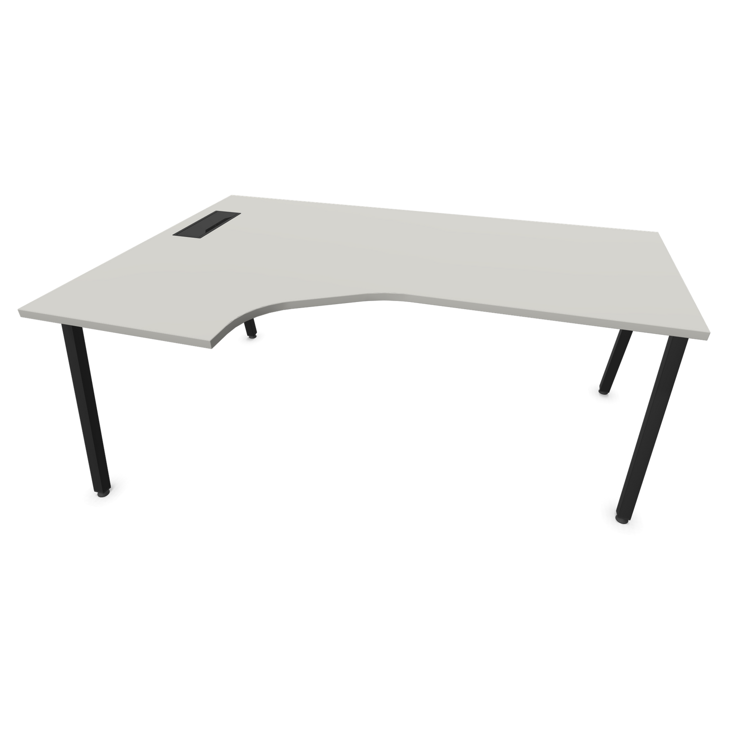 Narbutas Nova A Eckschreibtisch 1800x1200mm -  Gestell Schwarz - Ausrichtung Links - Perlgrau - 6024157