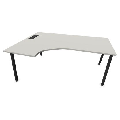 Narbutas Nova A Eckschreibtisch 1800x1200mm -  Gestell Schwarz - Ausrichtung Links - Perlgrau - 6024157
