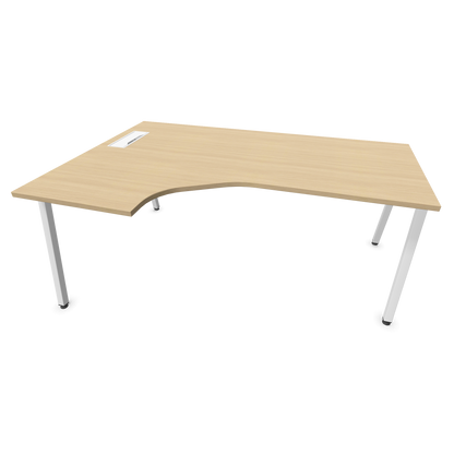 Narbutas Nova A Eckschreibtisch 1800x1200mm -  Gestell Weiss - Ausrichtung Links - Eichendekor gebleicht - 6024158