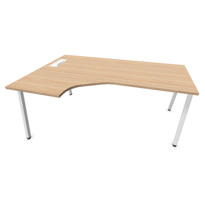 Narbutas Nova A Eckschreibtisch 1800x1200mm -  Gestell Weiss - Ausrichtung Links - Bernsteineichendekor - 6024159