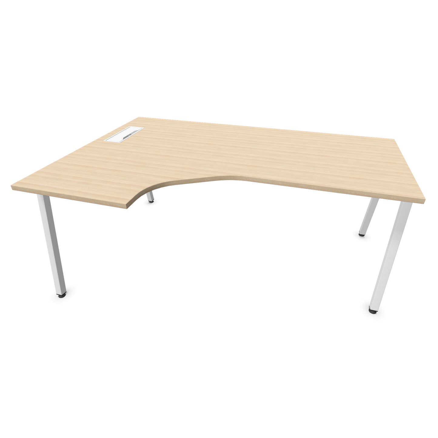 Narbutas Nova A Eckschreibtisch 1800x1200mm -  Gestell Weiss - Ausrichtung Links - Eschendekor sandbeige - 6024160