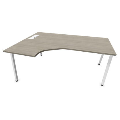 Narbutas Nova A Eckschreibtisch 1800x1200mm -  Gestell Weiss - Ausrichtung Links - Holzdekor grau - 6024152