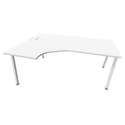 Narbutas Nova A Eckschreibtisch 1800x1200mm -  Gestell Weiss - Ausrichtung Links - Weiss - 6024163