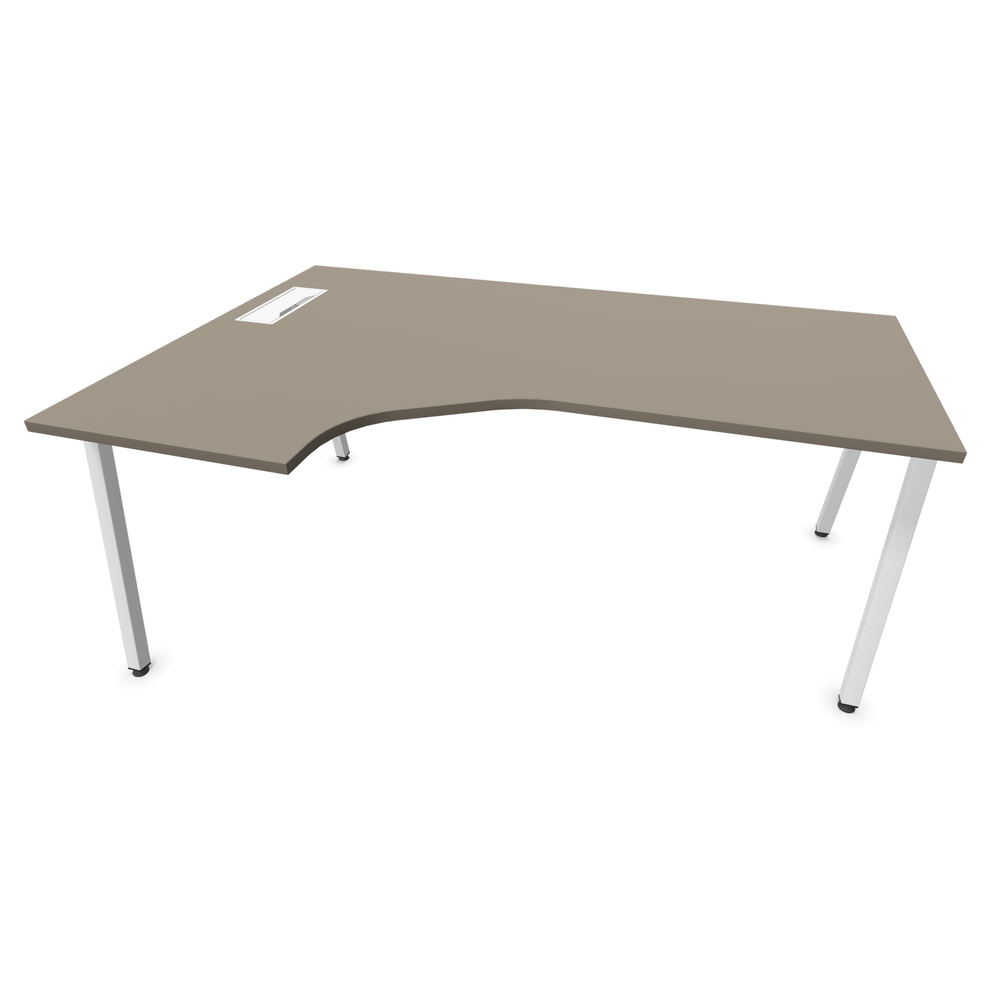 Narbutas Nova A Eckschreibtisch 1800x1200mm -  Gestell Weiss - Ausrichtung Links - Cubanitgrau - 6024165