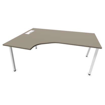 Narbutas Nova A Eckschreibtisch 1800x1200mm -  Gestell Weiss - Ausrichtung Links - Cubanitgrau - 6024165
