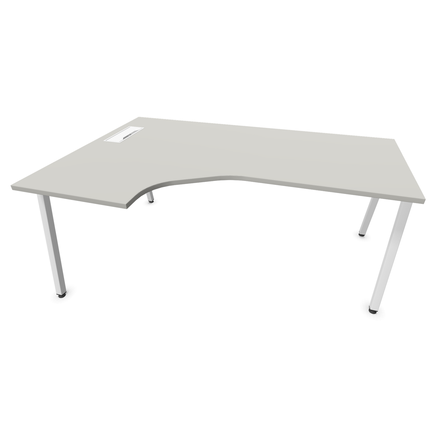 Narbutas Nova A Eckschreibtisch 1800x1200mm -  Gestell Weiss - Ausrichtung Links - Perlgrau - 6024166