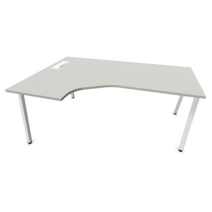 Narbutas Nova A Eckschreibtisch 1800x1200mm -  Gestell Weiss - Ausrichtung Links - Perlgrau - 6024166