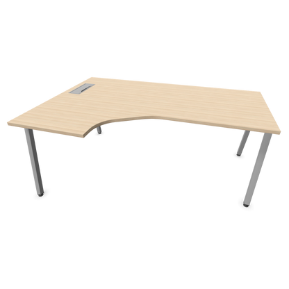 Narbutas Nova A Eckschreibtisch 1800x1200mm -  Gestell Silbergrau - Ausrichtung Links - Eschendekor sandbeige - 6024169