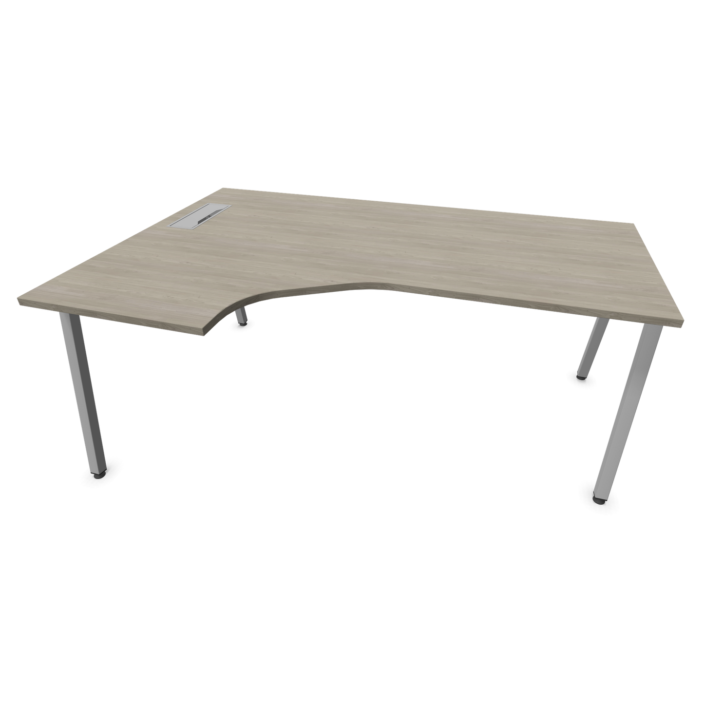 Narbutas Nova A Eckschreibtisch 1800x1200mm -  Gestell Silbergrau - Ausrichtung Links - Holzdekor grau - 6024171