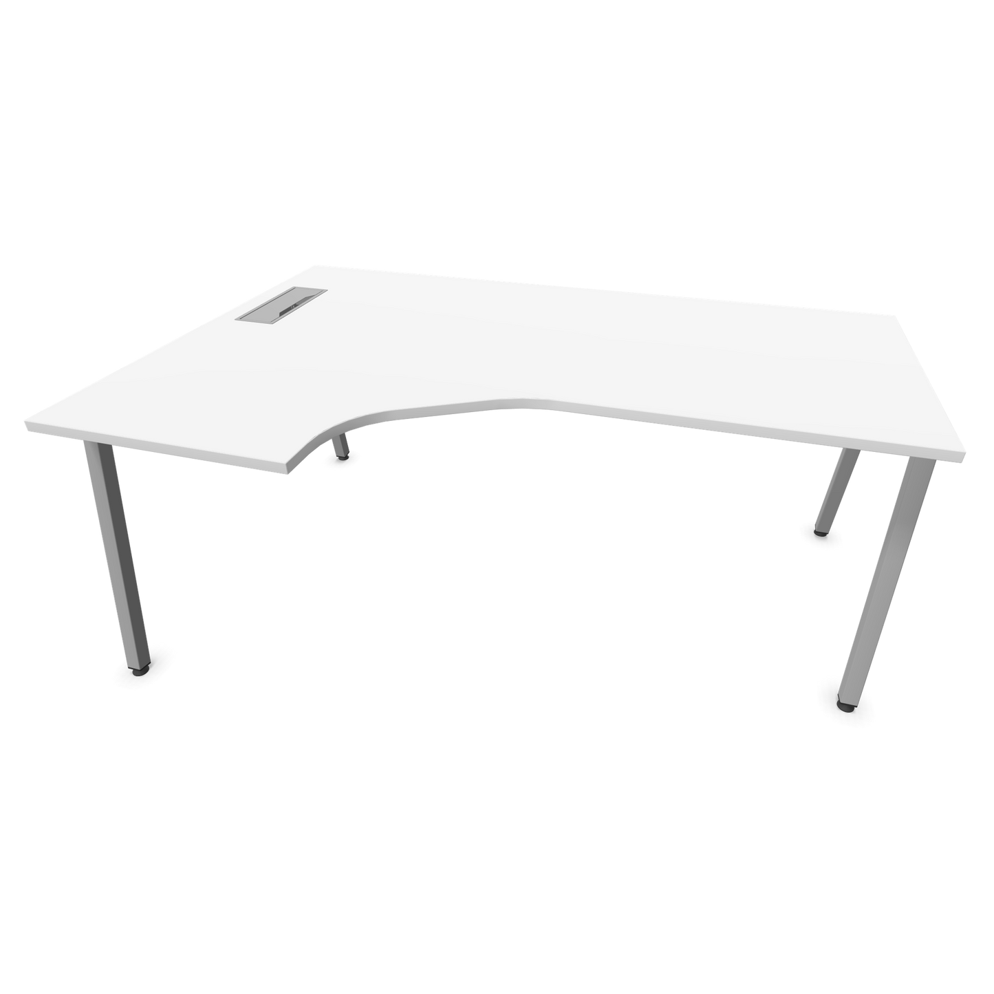 Narbutas Nova A Eckschreibtisch 1800x1200mm -  Gestell Silbergrau - Ausrichtung Links - Weiss - 6024172