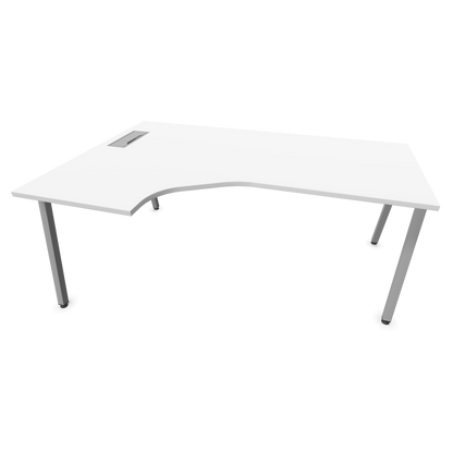 Narbutas Nova A Eckschreibtisch 1800x1200mm -  Gestell Silbergrau - Ausrichtung Links - Weiss - 6024172