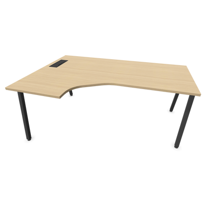 Narbutas Nova A Eckschreibtisch 1800x1200mm -  Gestell Dunkelgrau - Ausrichtung Links - Eichendekor gebleicht - 6024176