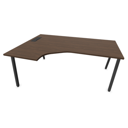 Narbutas Nova A Eckschreibtisch 1800x1200mm -  Gestell Dunkelgrau - Ausrichtung Links - Nussbaumdekor dunkel - 6024179