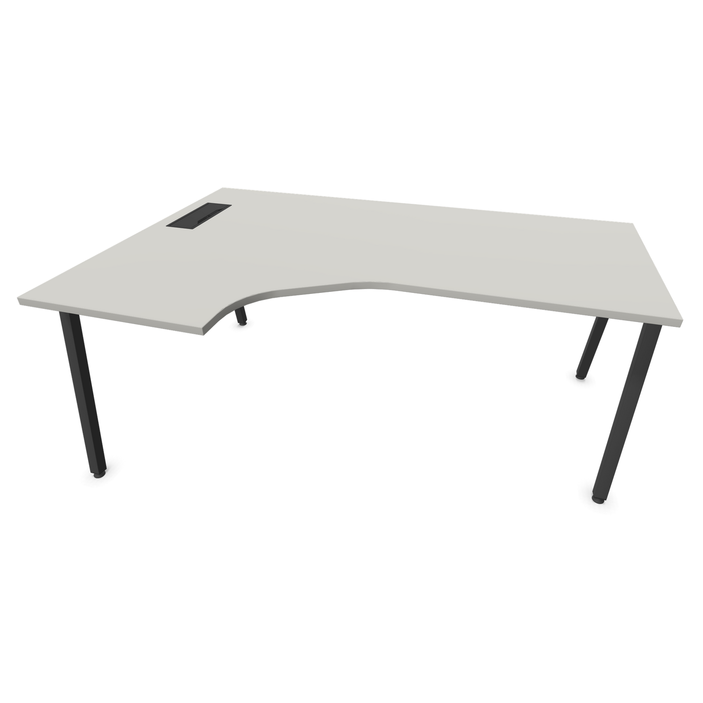 Narbutas Nova A Eckschreibtisch 1800x1200mm -  Gestell Dunkelgrau - Ausrichtung Links - Perlgrau - 6024184