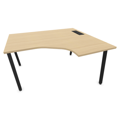 Narbutas Nova A Eckschreibtisch 1400x1200mm -  Gestell Schwarz - Ausrichtung Rechts - Eichendekor gebleicht - 6024185