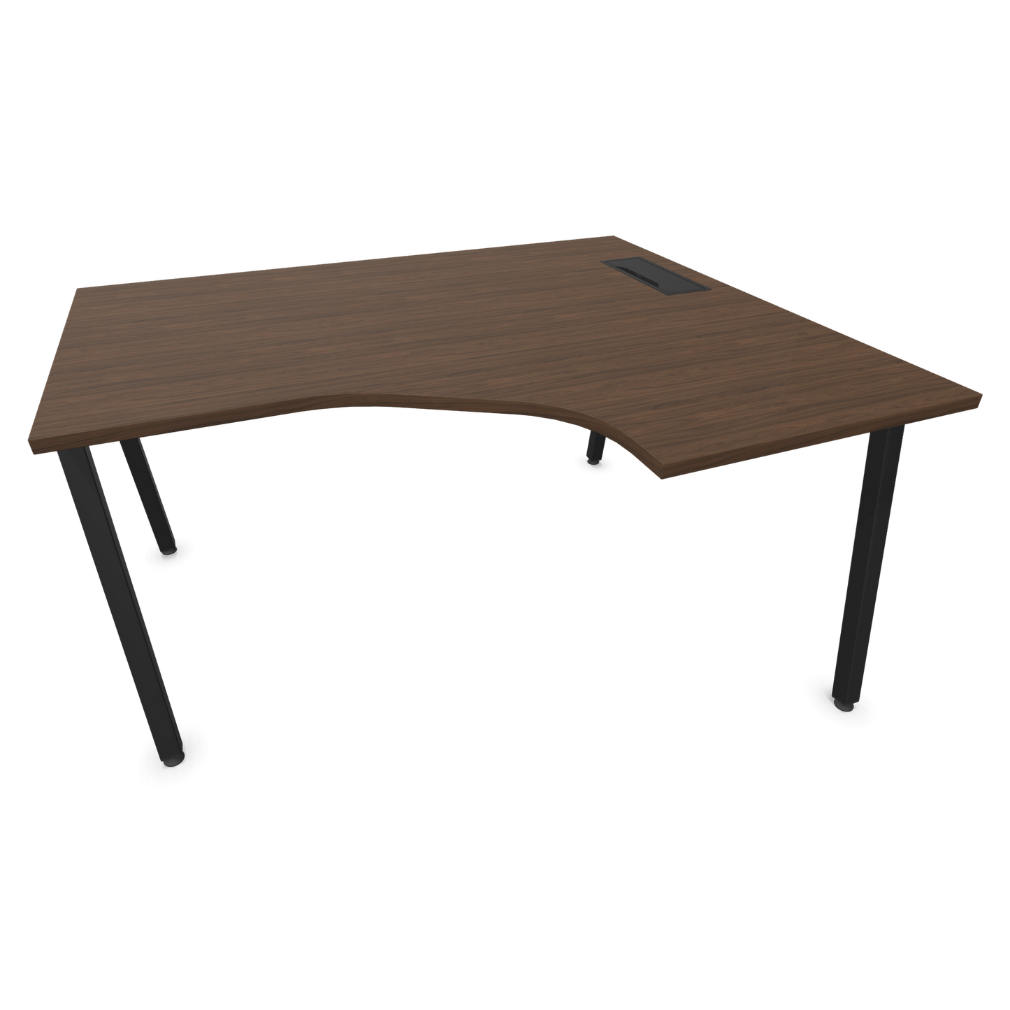 Narbutas Nova A Eckschreibtisch 1400x1200mm -  Gestell Schwarz - Ausrichtung Rechts - Nussbaumdekor dunekl - 6024188