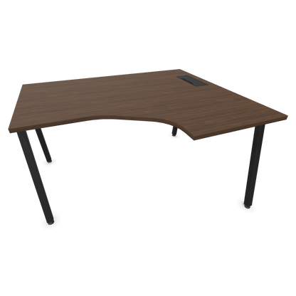 Narbutas Nova A Eckschreibtisch 1400x1200mm -  Gestell Schwarz - Ausrichtung Rechts - Nussbaumdekor dunekl - 6024188