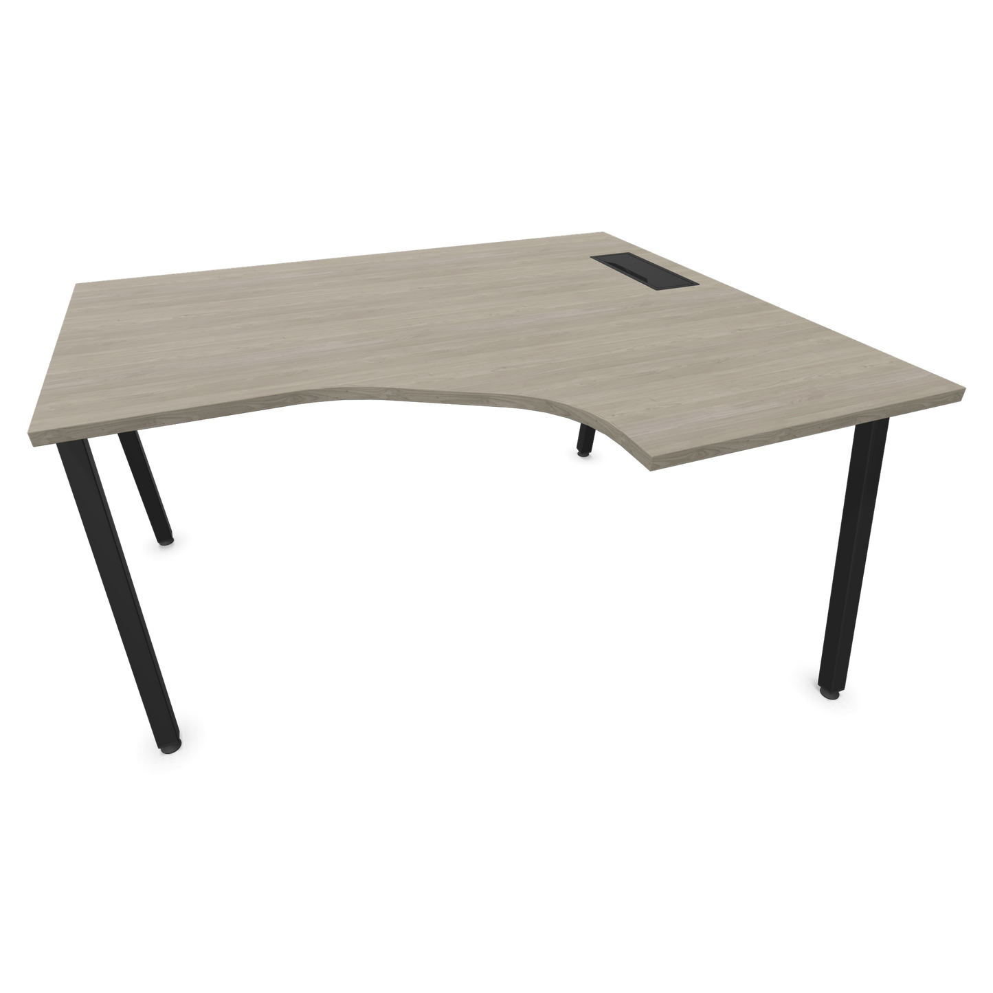 Narbutas Nova A Eckschreibtisch 1400x1200mm -  Gestell Schwarz - Ausrichtung Rechts - Holzdekor grau - 6024189