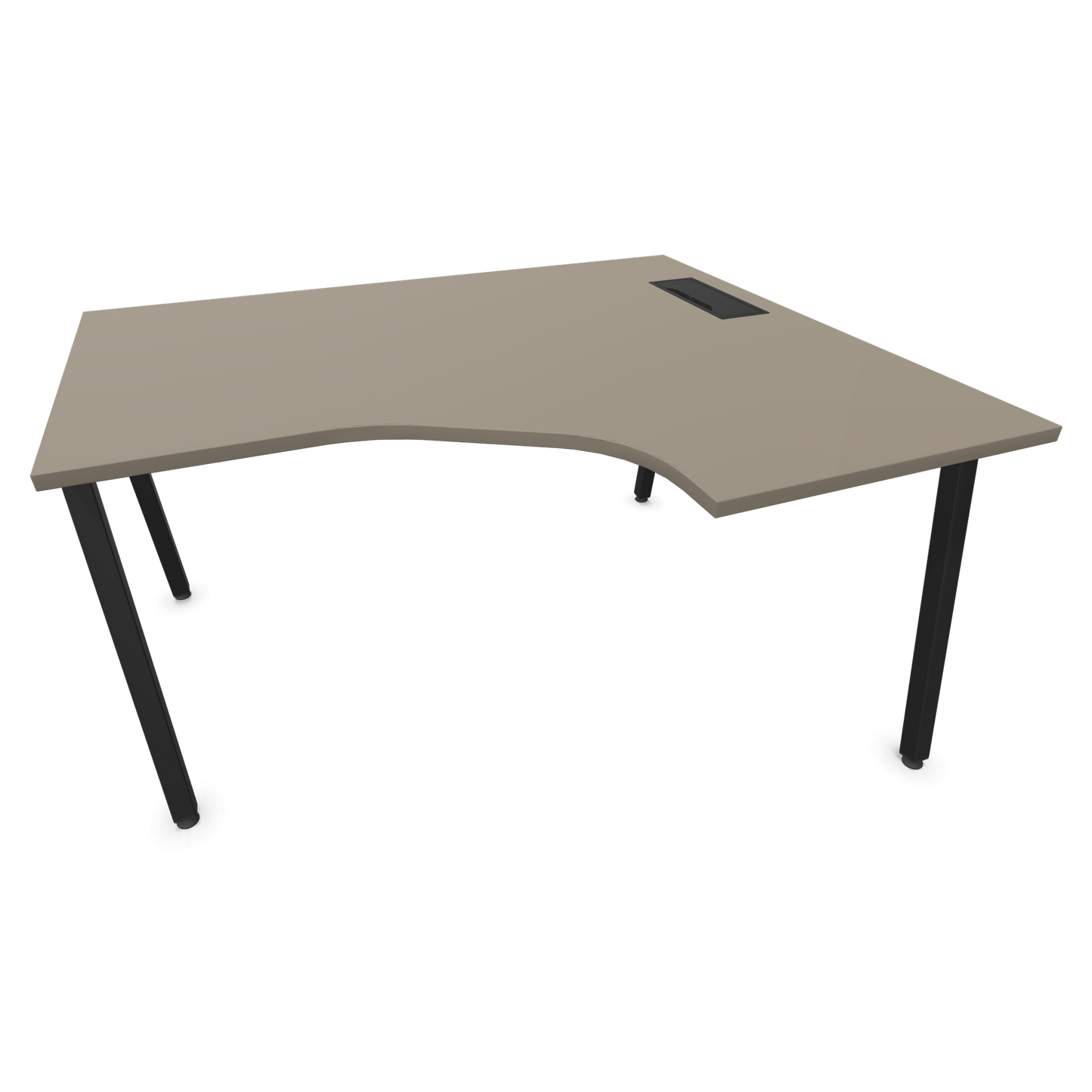 Narbutas Nova A Eckschreibtisch 1400x1200mm -  Gestell Schwarz - Ausrichtung Rechts - Cubanitgrau - 6024192