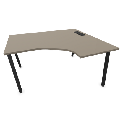 Narbutas Nova A Eckschreibtisch 1400x1200mm -  Gestell Schwarz - Ausrichtung Rechts - Cubanitgrau - 6024192