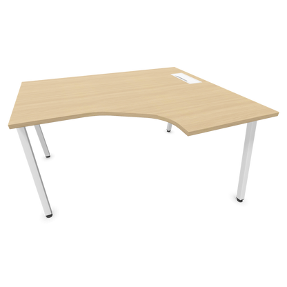 Narbutas Nova A Eckschreibtisch 1400x1200mm -  Gestell Weiss - Ausrichtung Rechts - Eichendekor gebleicht - 6024194