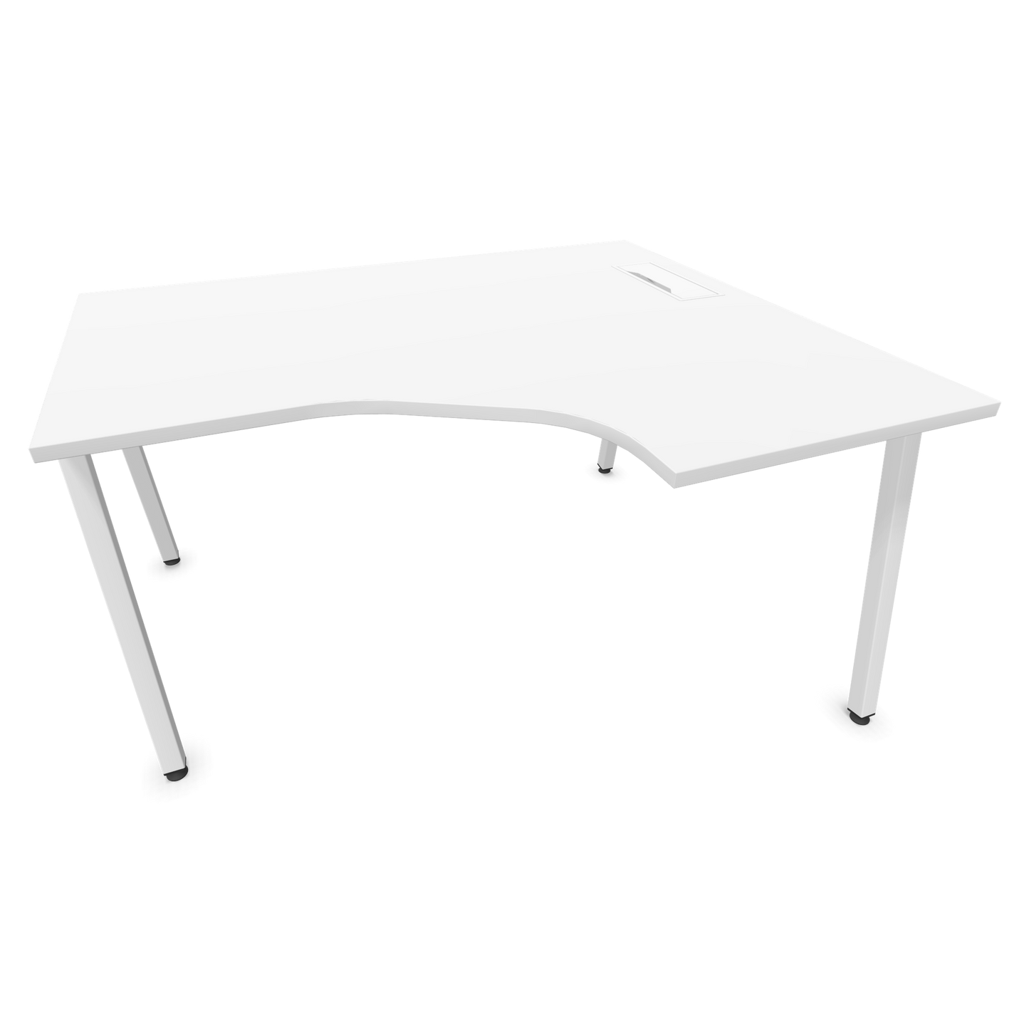 Narbutas Nova A Eckschreibtisch 1400x1200mm -  Gestell Weiss - Ausrichtung Rechts - Weiss - 6024199