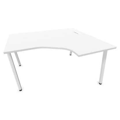 Narbutas Nova A Eckschreibtisch 1400x1200mm -  Gestell Weiss - Ausrichtung Rechts - Weiss - 6024199