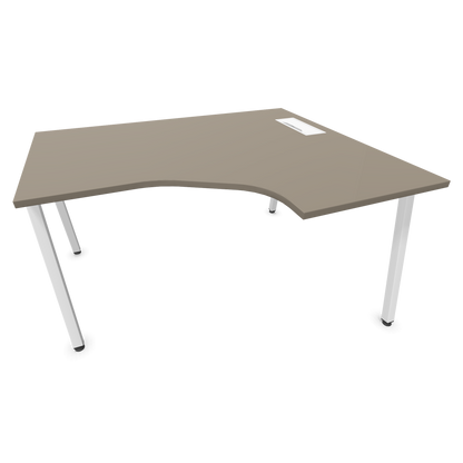 Narbutas Nova A Eckschreibtisch 1400x1200mm -  Gestell Weiss - Ausrichtung Rechts - Cubanitgrau - 6024201
