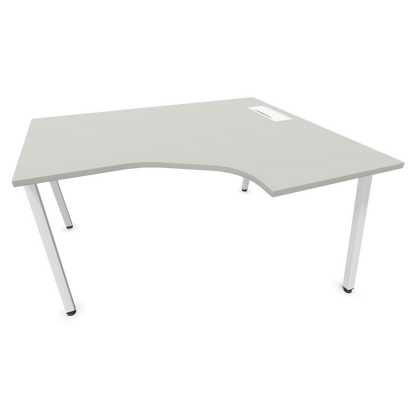 Narbutas Nova A Eckschreibtisch 1400x1200mm -  Gestell Weiss - Ausrichtung Rechts - Perlgrau - 6024202