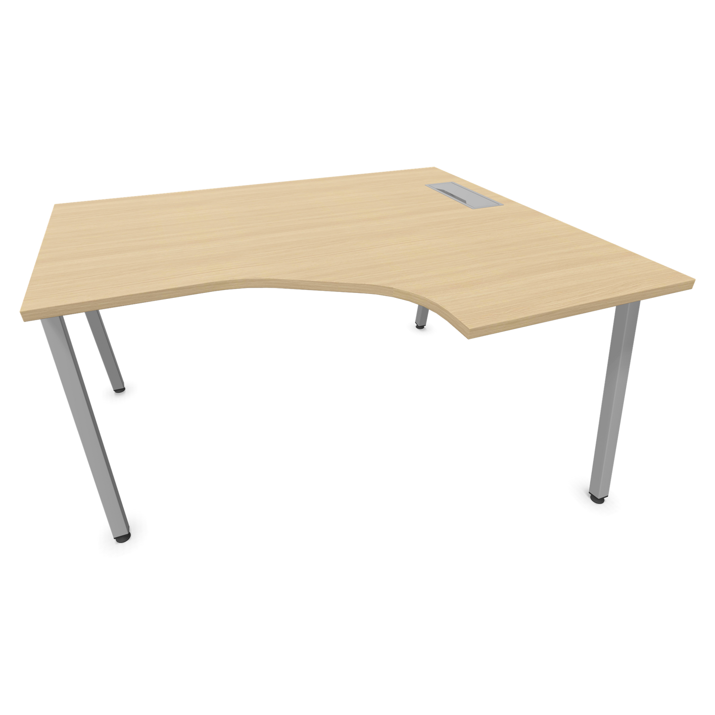 Narbutas Nova A Eckschreibtisch 1400x1200mm -  Gestell Silbergrau - Ausrichtung Rechts - Eichendekor gebleicht - 60241203