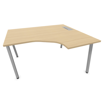 Narbutas Nova A Eckschreibtisch 1400x1200mm -  Gestell Silbergrau - Ausrichtung Rechts - Eichendekor gebleicht - 60241203