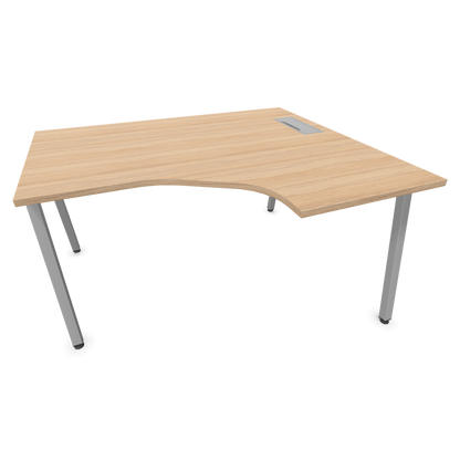 Narbutas Nova A Eckschreibtisch 1400x1200mm -  Gestell Silbergrau - Ausrichtung Rechts - Bernsteineichendekor - 60241204