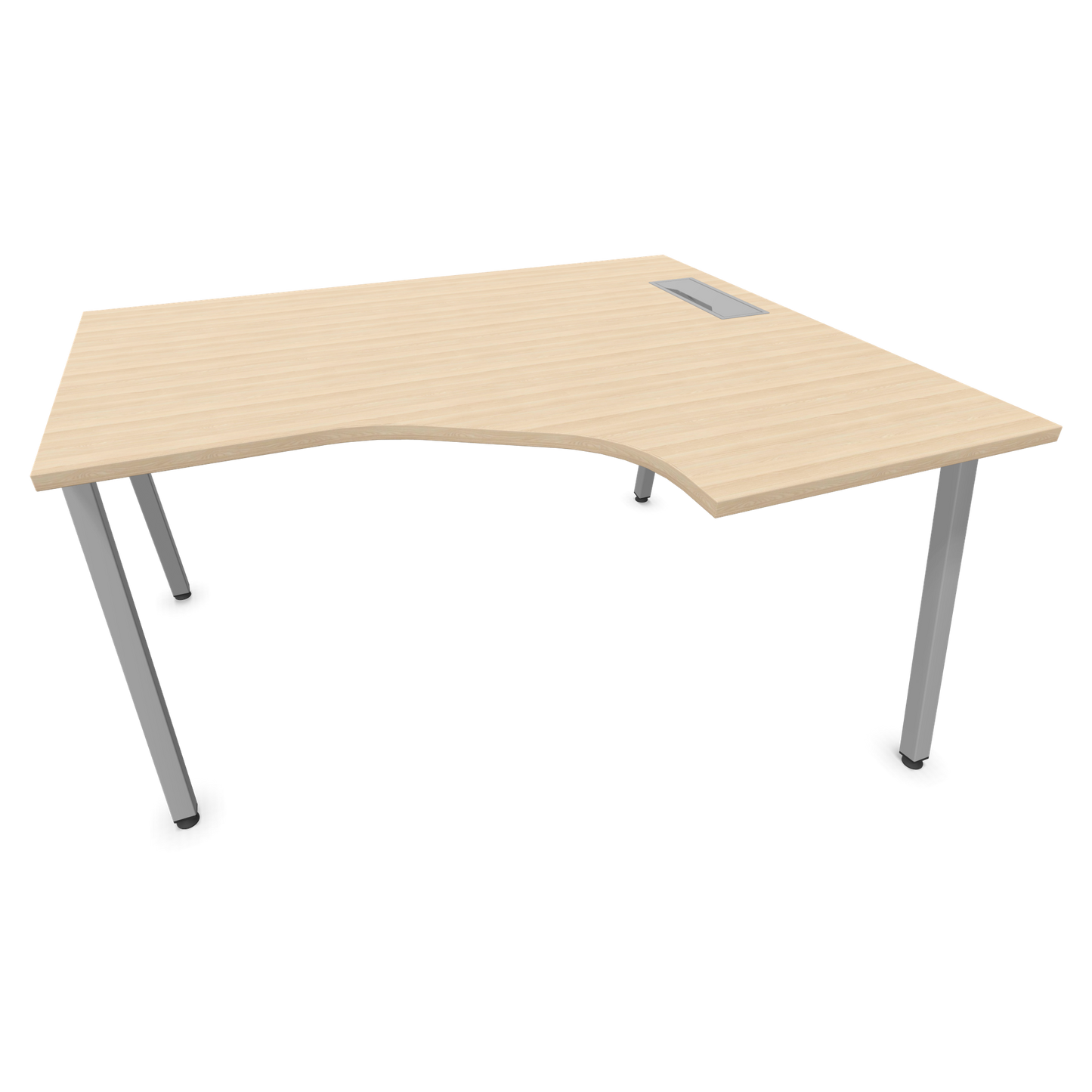 Narbutas Nova A Eckschreibtisch 1400x1200mm -  Gestell Silbergrau - Ausrichtung Rechts - Eschendekor sandbeige - 60241205