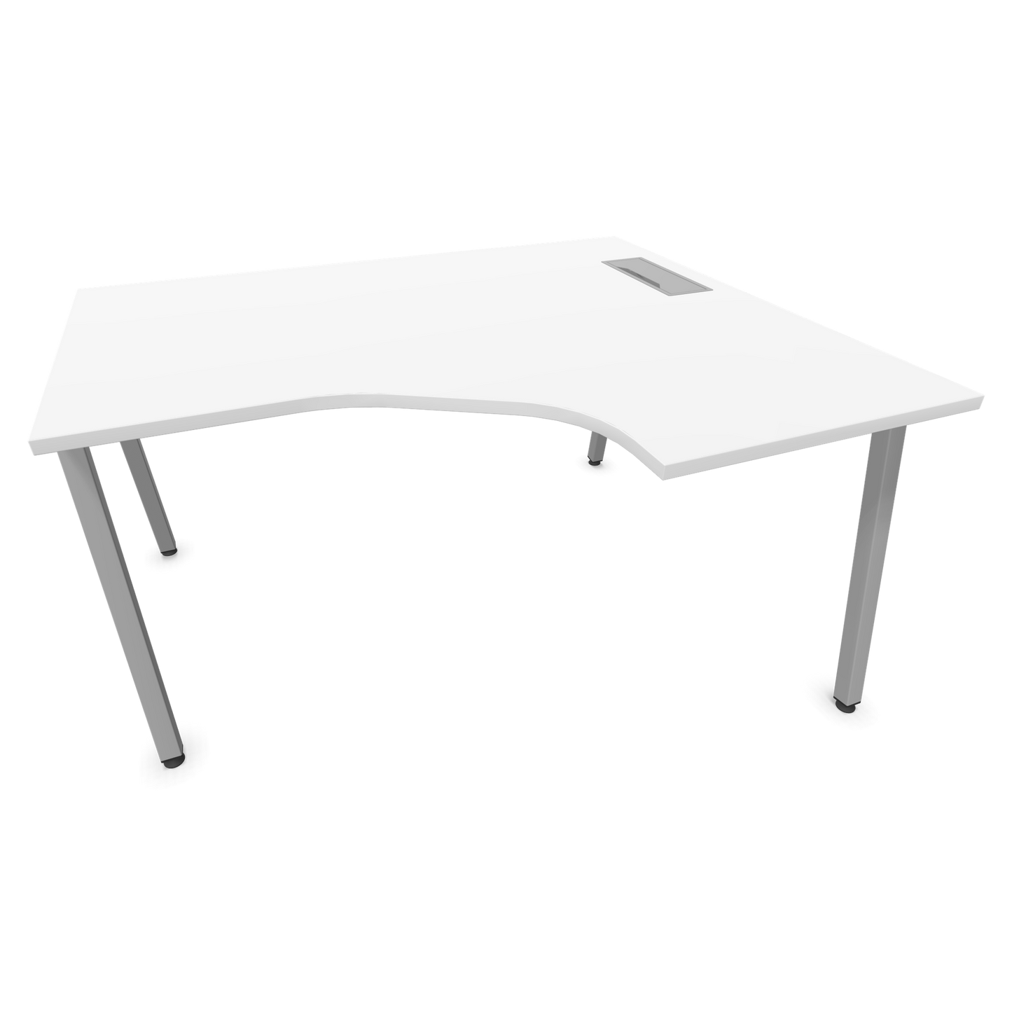 Narbutas Nova A Eckschreibtisch 1400x1200mm -  Gestell Silbergrau - Ausrichtung Rechts - Weiss - 60241208