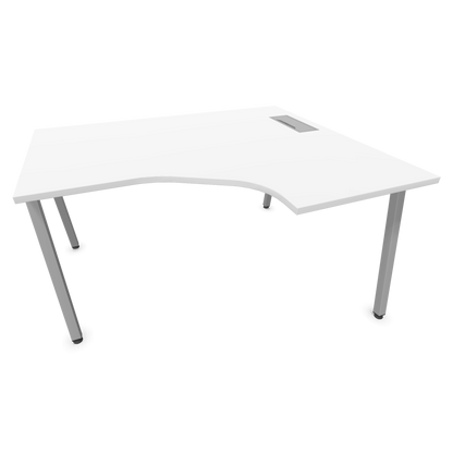 Narbutas Nova A Eckschreibtisch 1400x1200mm -  Gestell Silbergrau - Ausrichtung Rechts - Weiss - 60241208