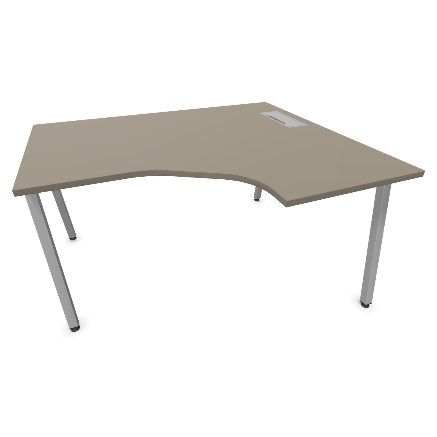 Narbutas Nova A Eckschreibtisch 1400x1200mm -  Gestell Silbergrau - Ausrichtung Rechts - Cubanitgrau - 60241210