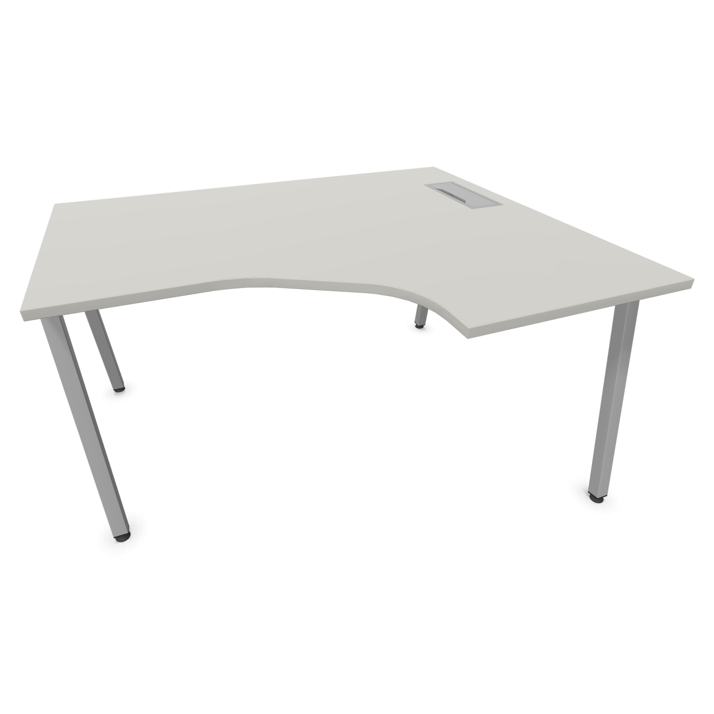 Narbutas Nova A Eckschreibtisch 1400x1200mm -  Gestell Silbergrau - Ausrichtung Rechts - Perlgrau - 60241211
