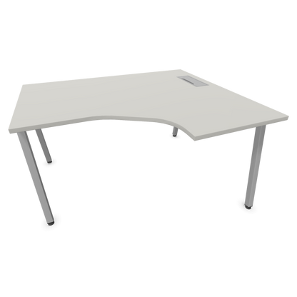 Narbutas Nova A Eckschreibtisch 1400x1200mm -  Gestell Silbergrau - Ausrichtung Rechts - Perlgrau - 60241211